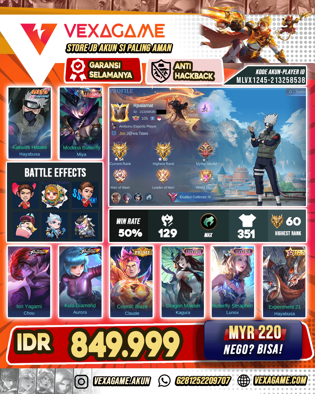 Hayabusa Kakashi | Chou KOF | Miya Legend