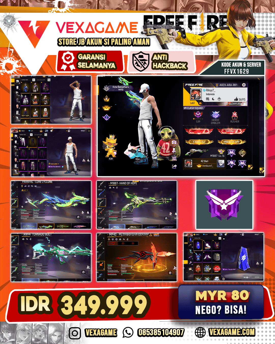 Bundle Yuji | Aero Flex | Rambut Kakashi | V 149 | EVO Max 1 | SG 3 Rasa | MP40 Peninggalan Uchiha