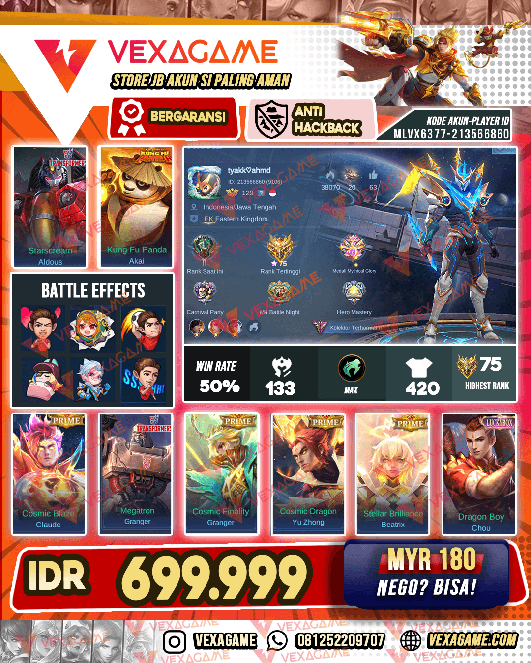 Gusion Legend | Akai Kungfu Panda | Aldous Transformers | Granger Transformers