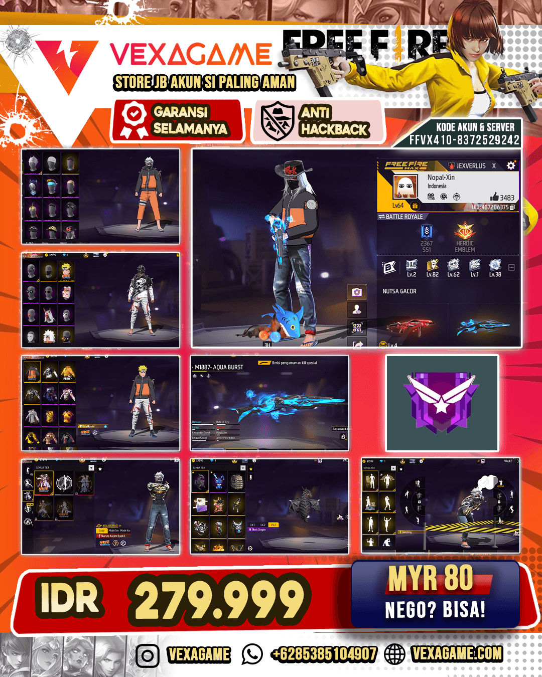 1 EVO | SG AQUA | LOOK CHANGER NARUTO | VAULT OTW 400