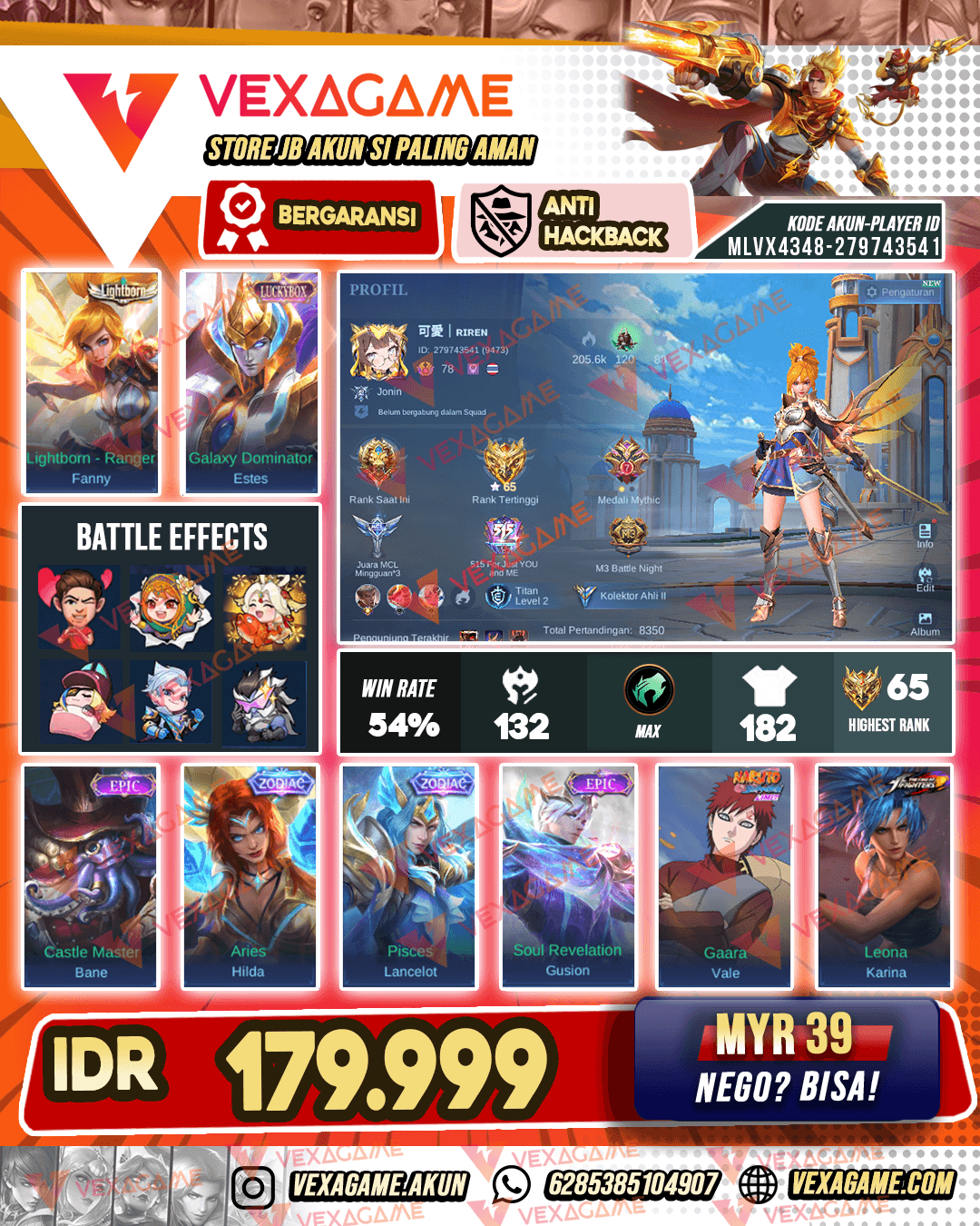 Fanny Lightborn X Estes Luckybox | Emblem MAX & Hero MAX