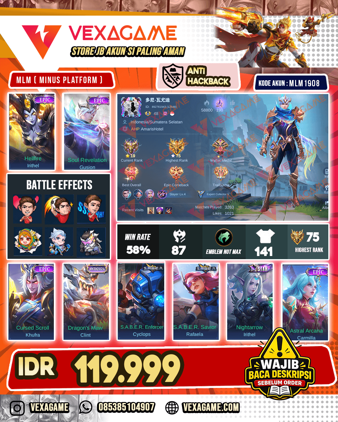 Gusion Epic | Irithel Epic