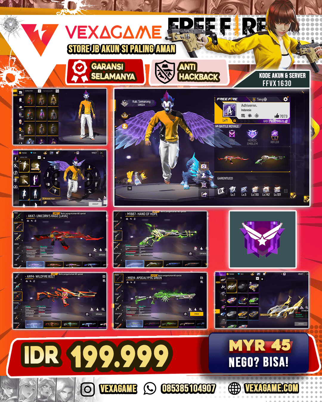 AKUN GAGAH VAULT 420+ | SG LUMUT | AK47 UNICORNS RAGE | SCAR PARADISE | AN94 WILDFIRE BOLT |