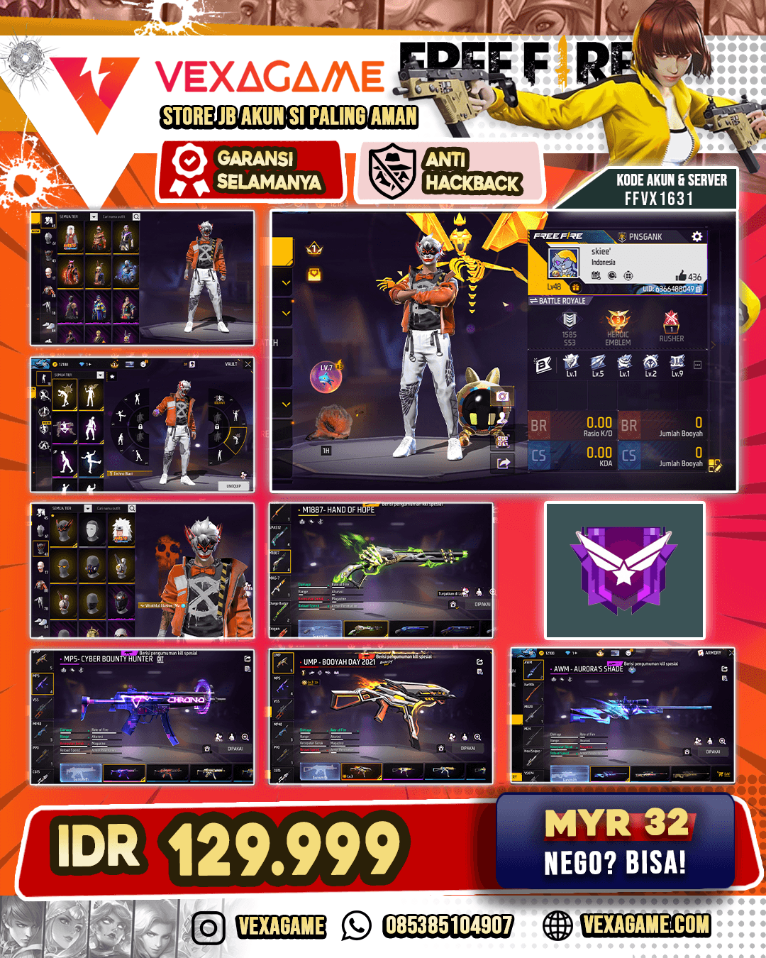 Wrathful Illusion Bundle | Rambut Sasuke ON | Angel Putih | Vault 80+ | 1 EVO | SG Lumut