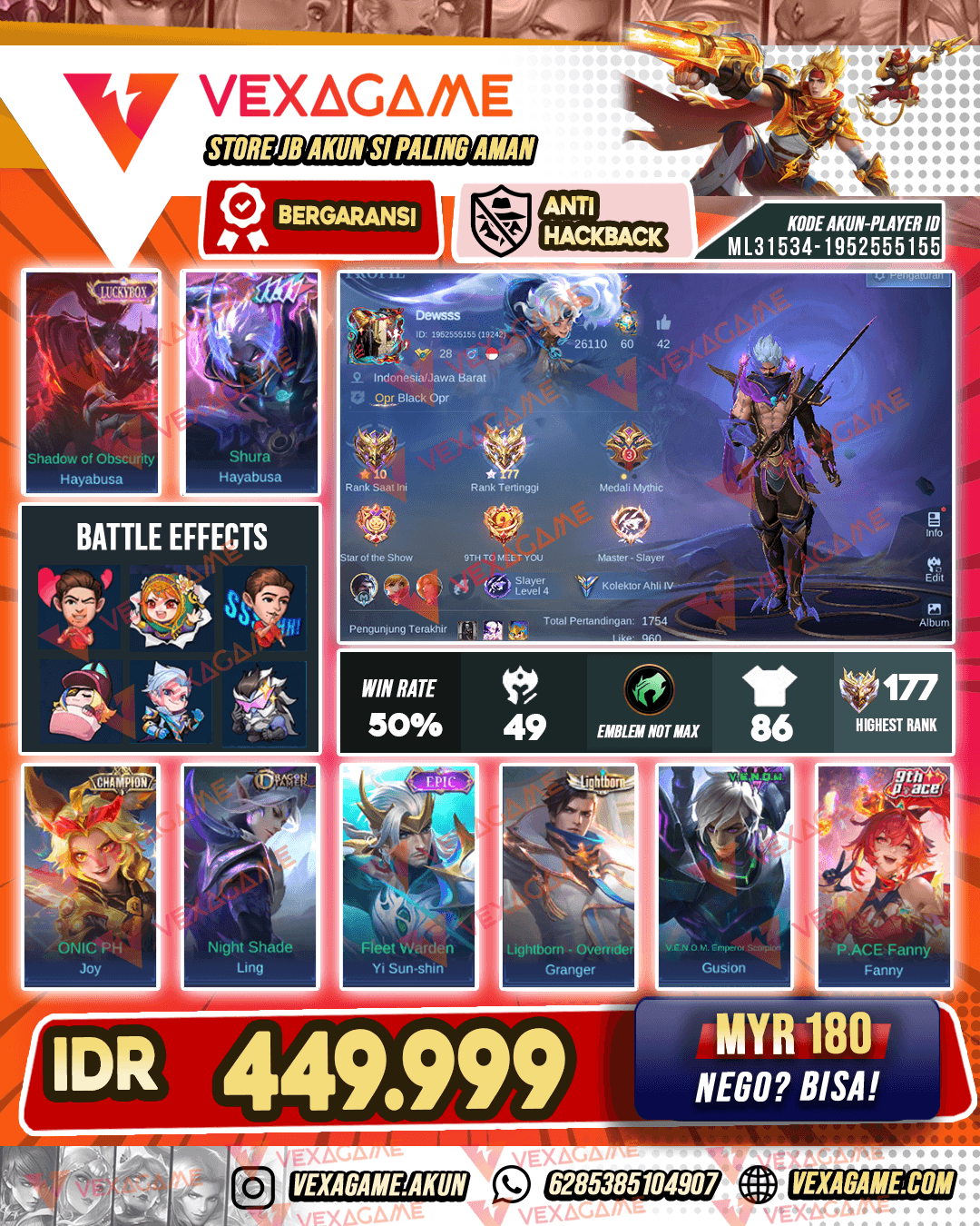 Akun Highrank | User Jungler
