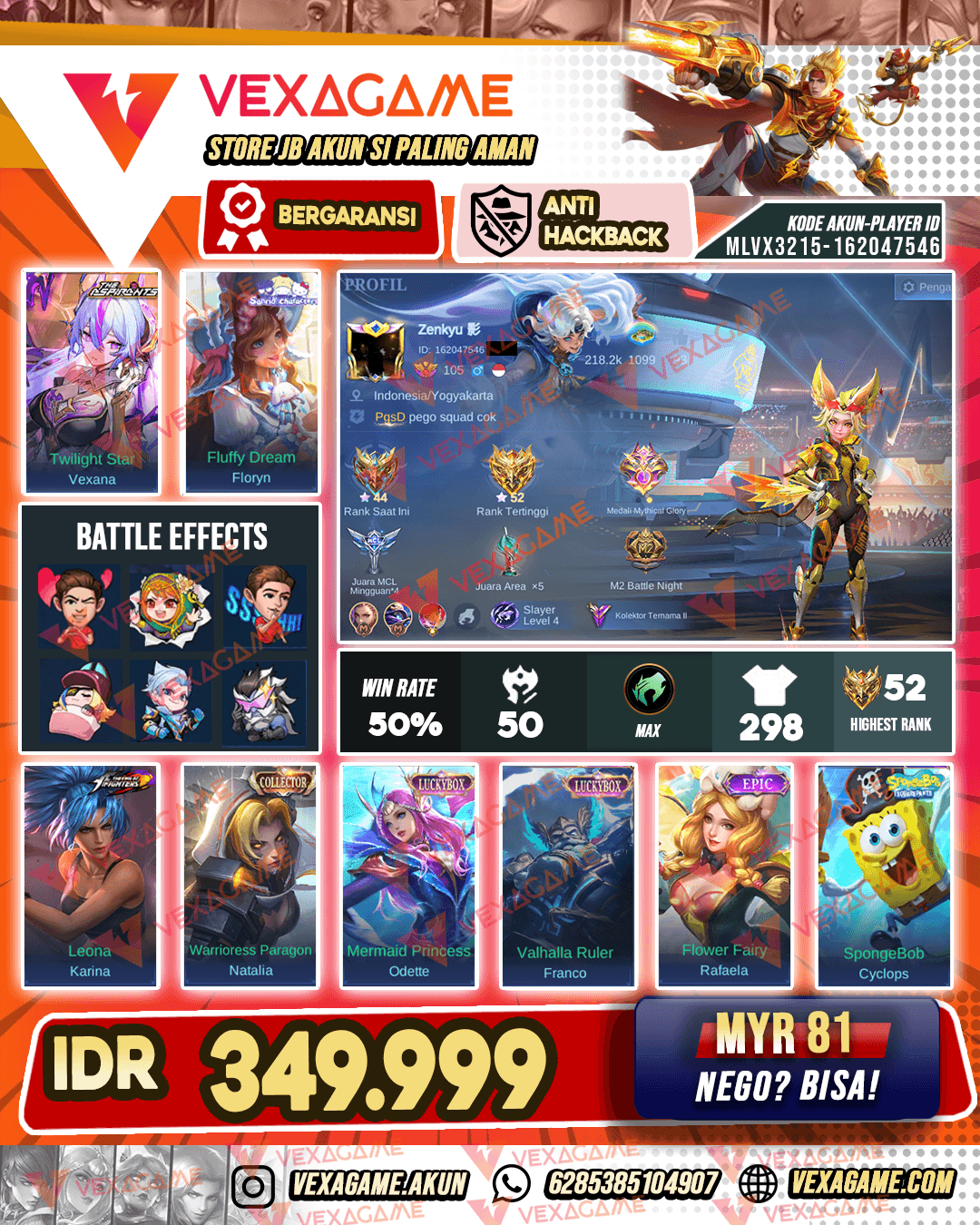 Vexana Aspirants X Floryn Sanrio - 2 Luckybox - Emblem MAX & Hero MAX