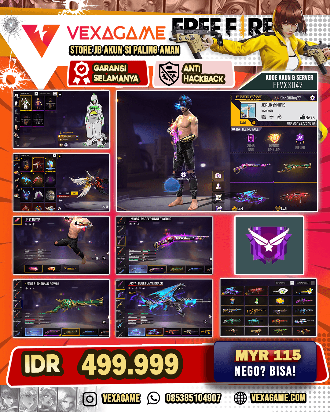 SG Rapper X Terompet | 2 EVO OTW Gemuk | Katana X Tinju ON | Bundle 2D Dino Draft | Vault 400+
