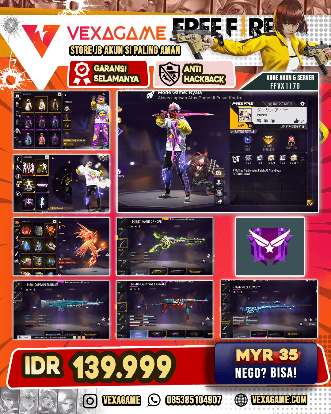 SG LUMUT | MP40 CARNIVAL | M60 CAPTAIN | VAULT OTW 50