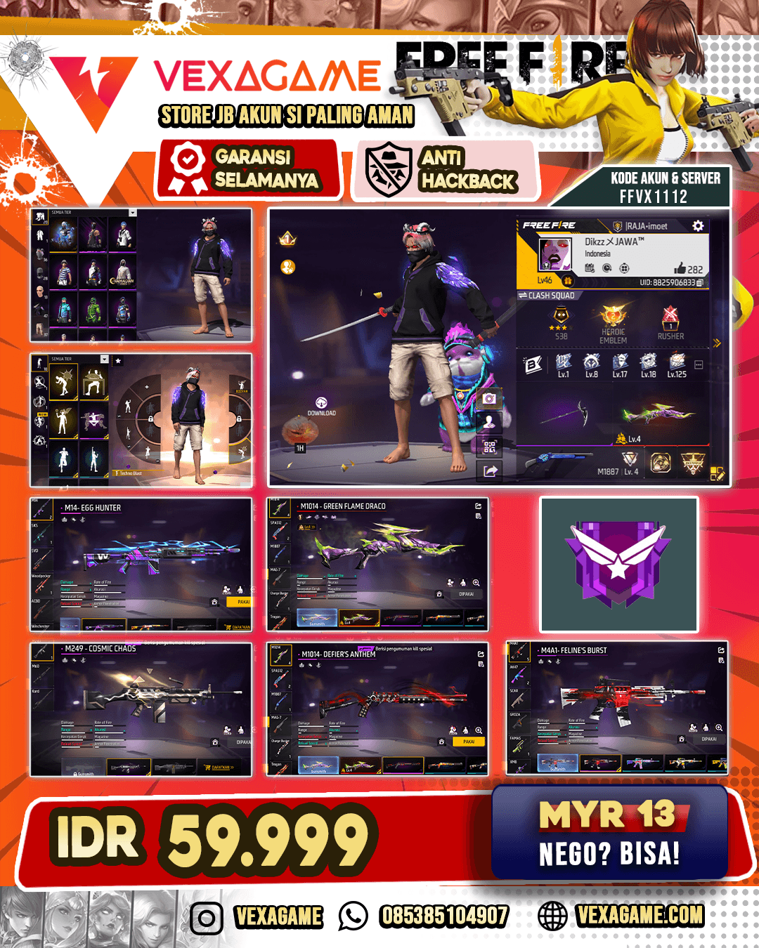 EVO SG PANJANG | SG MAMBA | M14 EGG M249 COSMIC | VAULT OTW 50