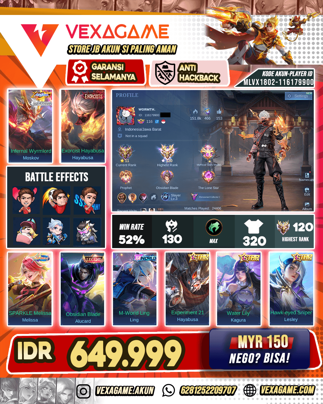 Hayabusa Exorcist | Moskov Allstar | Alucard Legend | 5 Zodiac