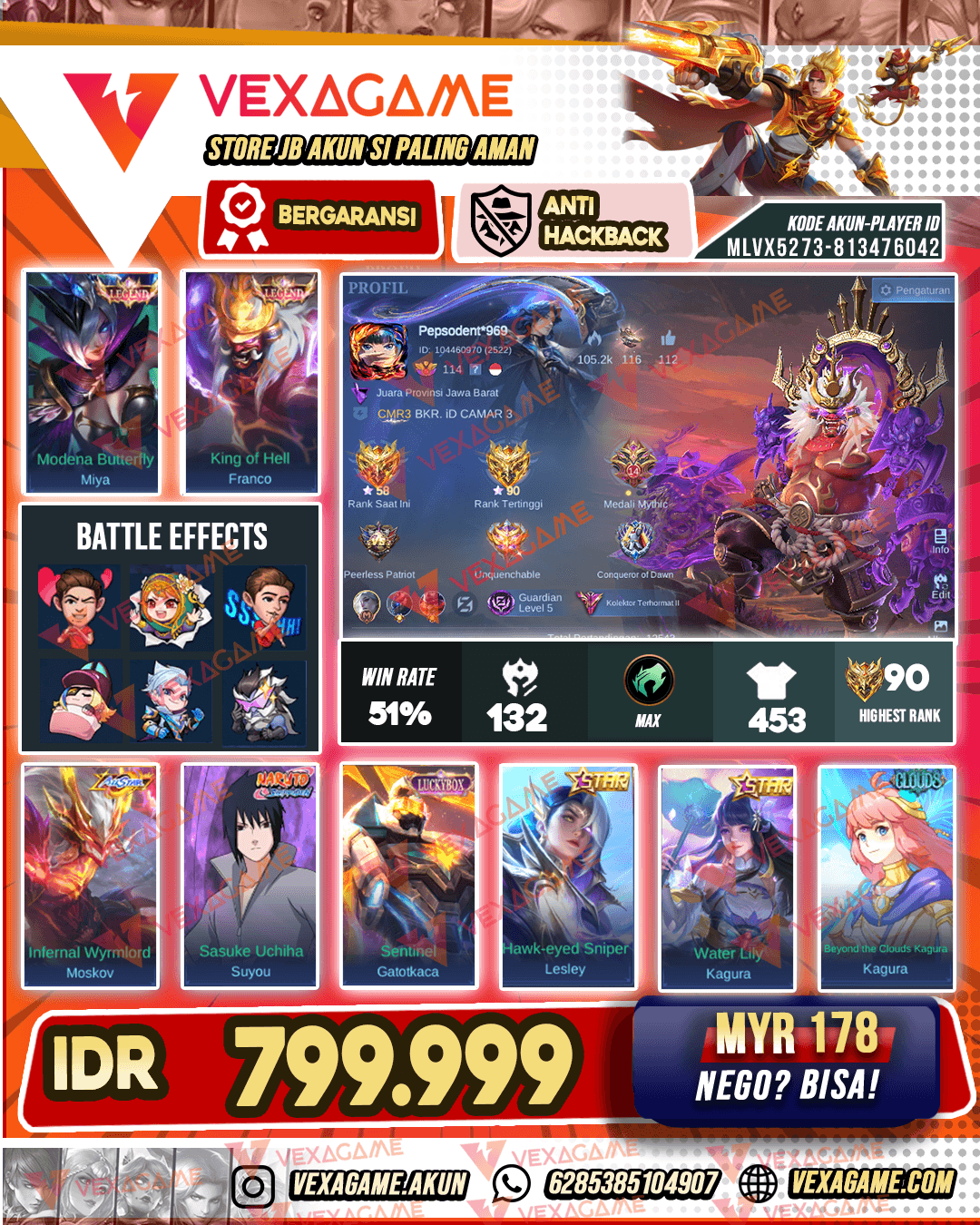 Franco Legend | Miya Legend | Suyou Sasuke | Moskov All star | Emblem MAX & Hero MAX