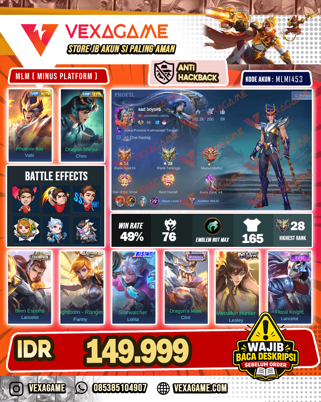 Valir Saint Seiya Silver | Chou Saint Seiya Hijau | Lancelot Champion