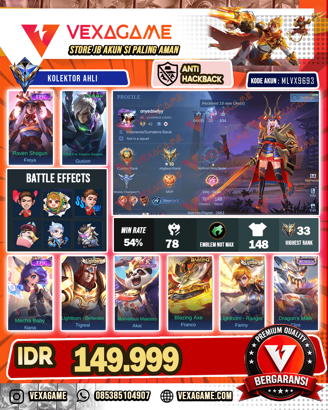 Freya Epic | Gusion Epic