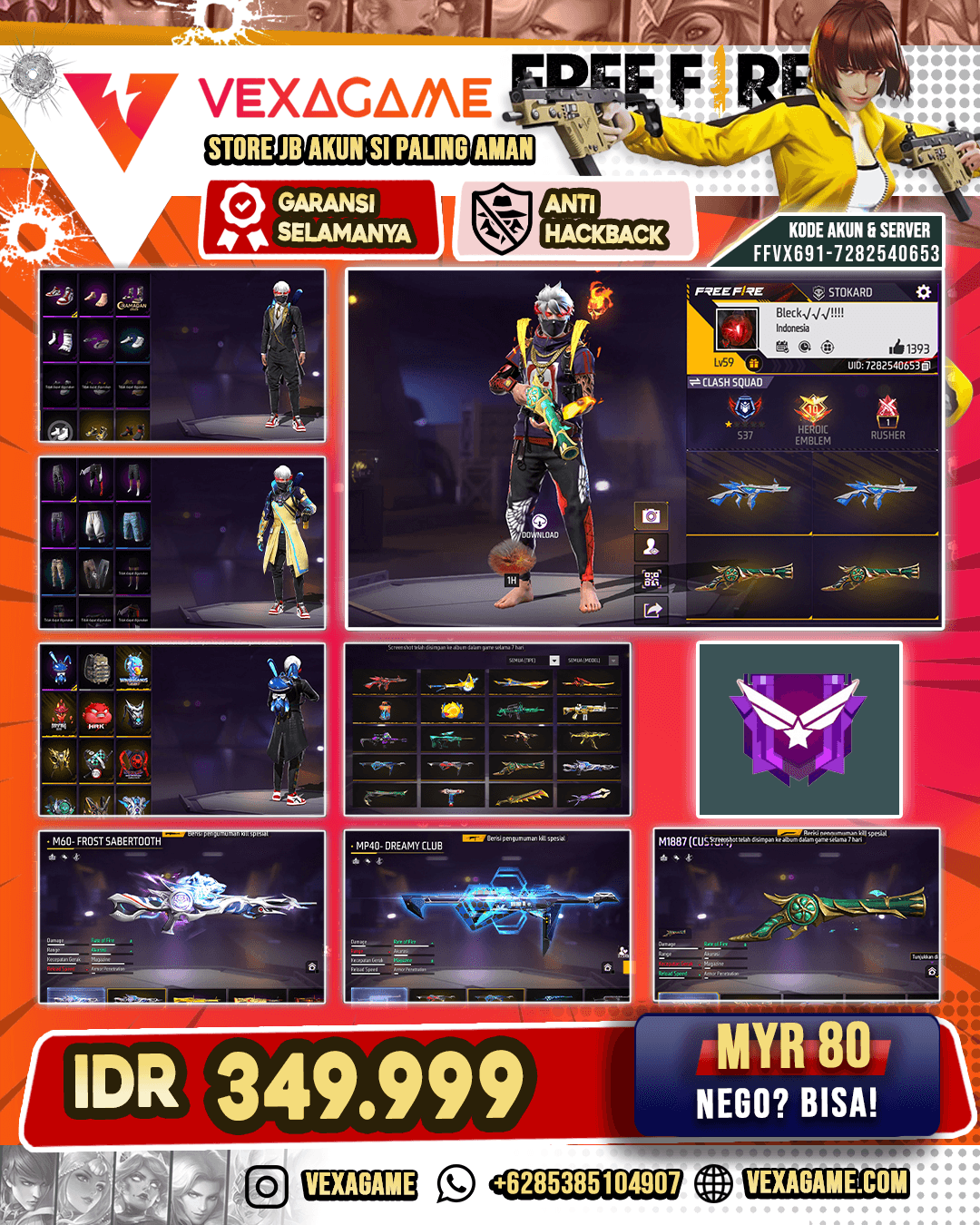SG TEROMPET | MP40 DREAMY CLUB | M60 FROST SABERTOOTH | VAULT 150++
