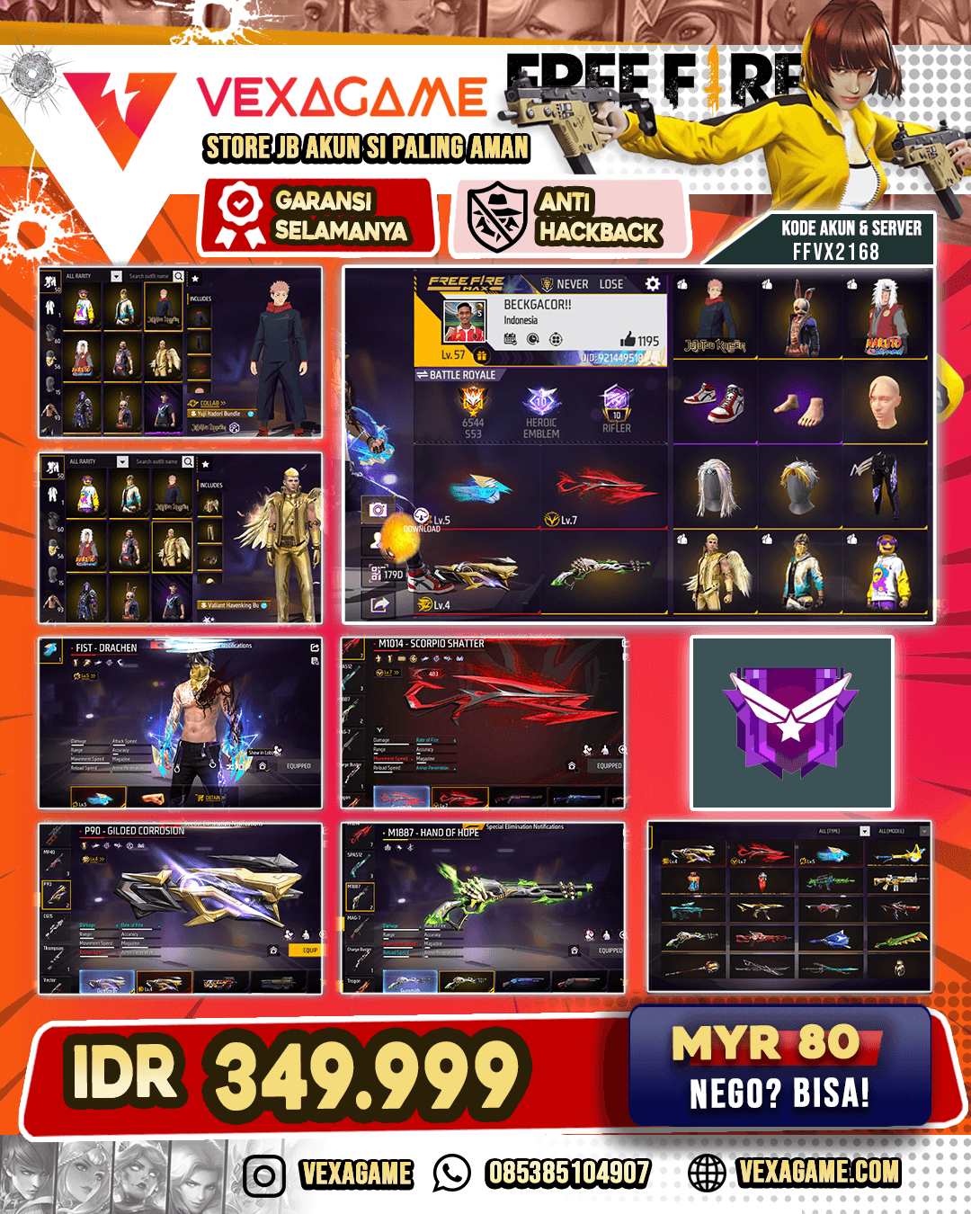 3 EVO - Tinju MAX - SG Panjang OTW MAX - P90 OTW Gendut | SG2 Lumut | C-Angel Ungu | Jordan X Nyeker | Vault OTW 100