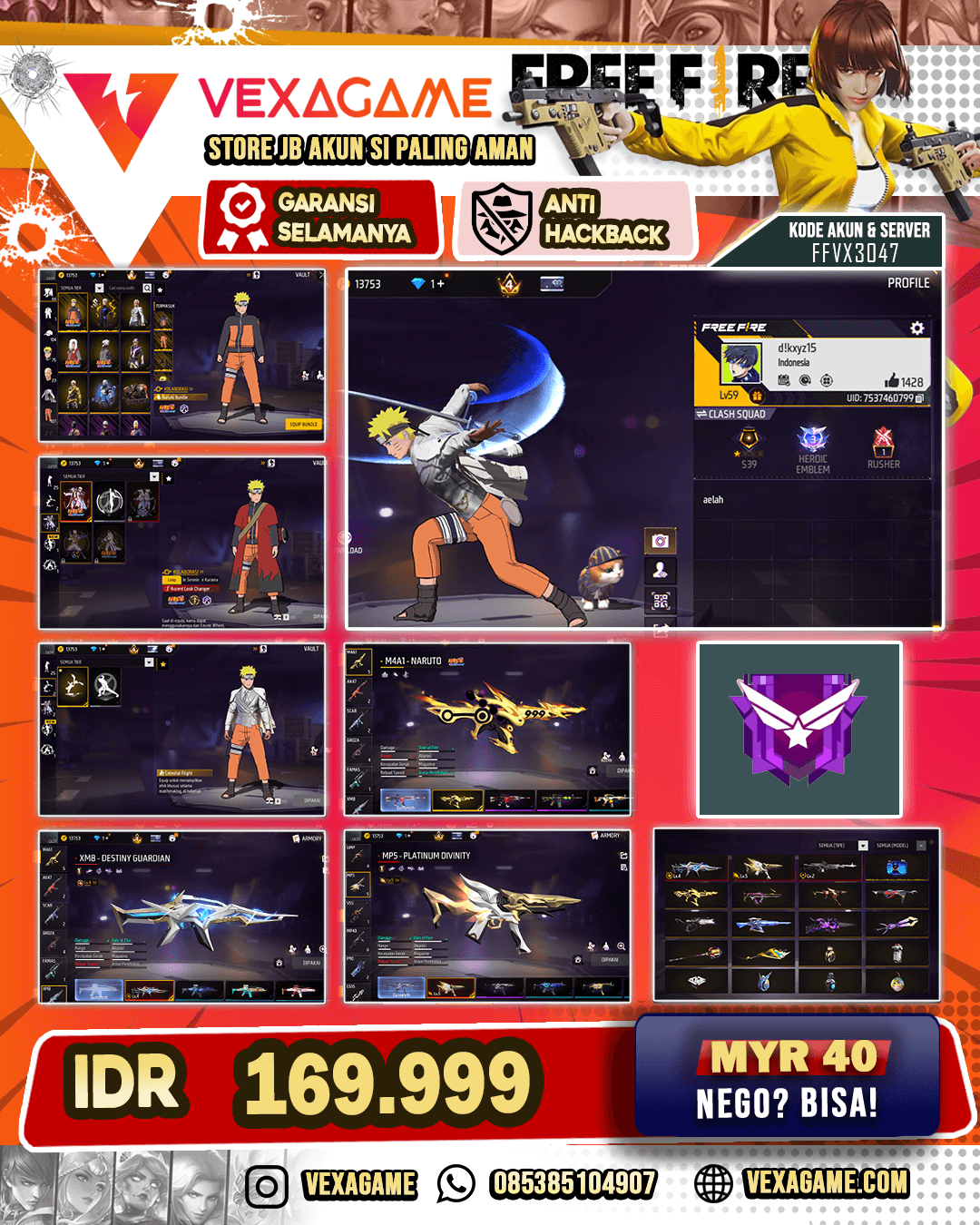 3 Bundle Naruto | 3 EVO | M4A1 Naruto | Anim Kedatangan ON | Vault OTW 150
