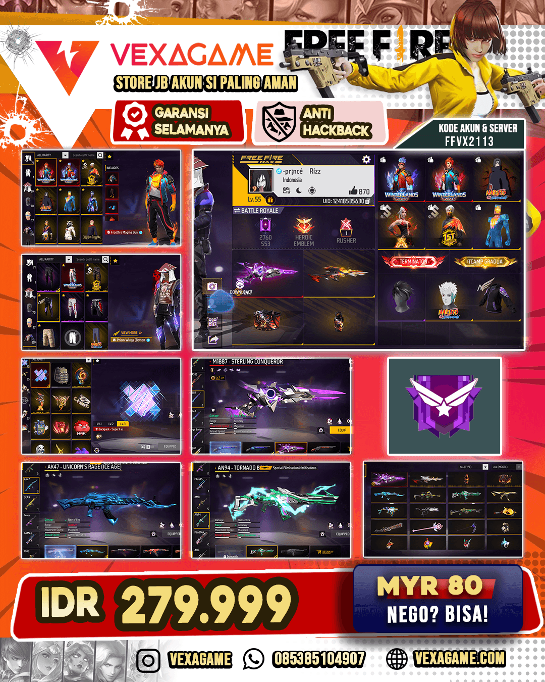 EVO SG2 MAX | Bundle Itachi | 2 Bundle Winterlands | C-Angel Ungu | Vault 100+