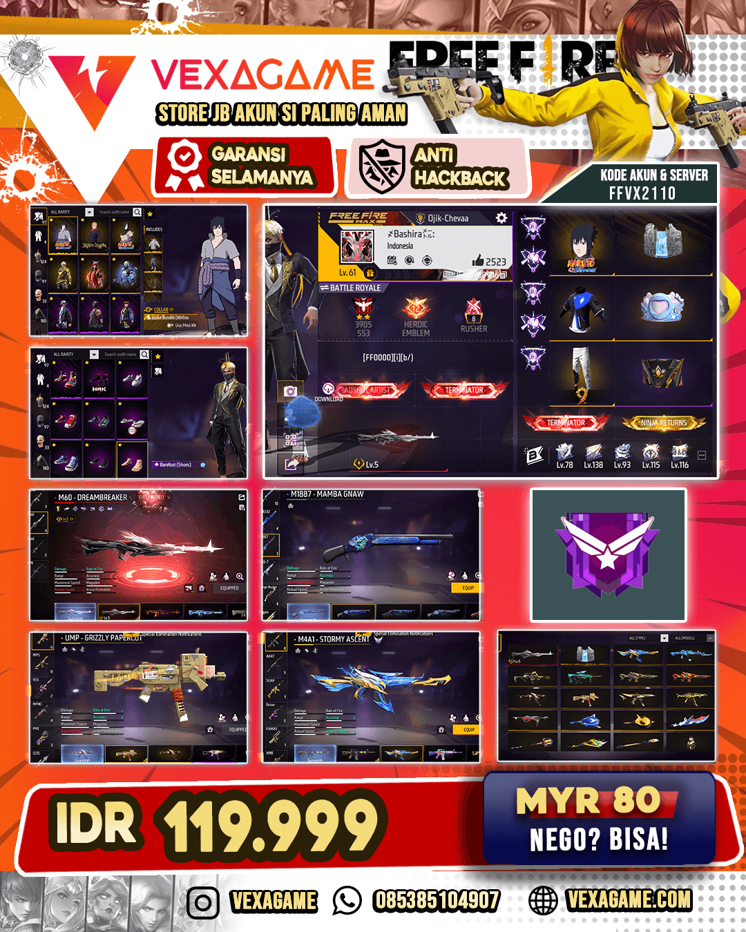 EVO M60 OTW Gemuk | SG 3 Rasa | M4A1 Stormy Ascent | Bundle Sasuke | Nyeker ON | Vault 180