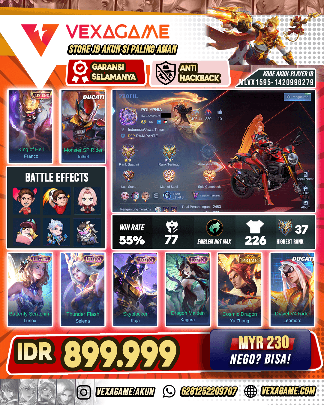 FLASH SALE !!! Irithel Ducati X Leomord Ducati X Franco Legend