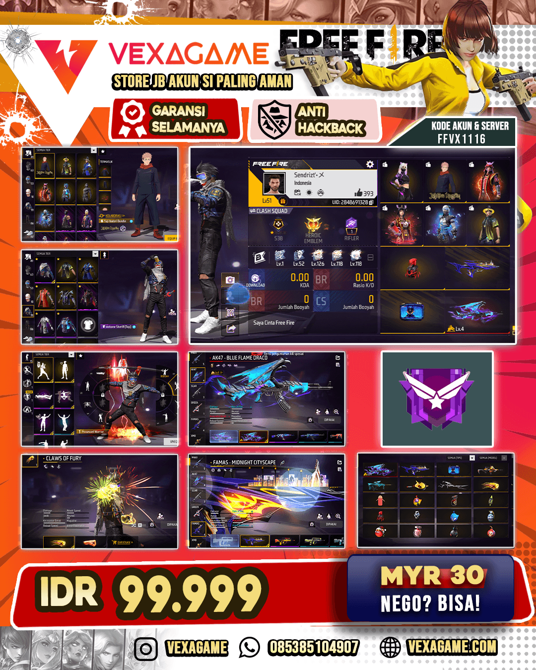 EVO AK47 | FAMAS MIDNIGHT | TINJU CLAW OF FURY | VAULT 100+