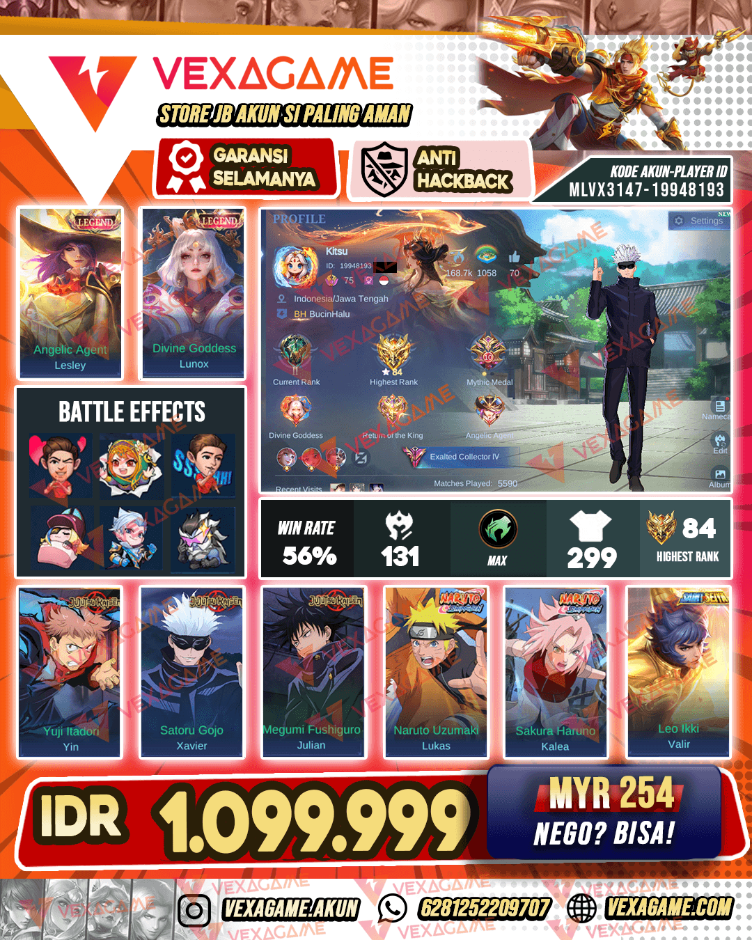 2 Legend | 3 JJK | 3 Naruto | Yss CC | Emblem MAX & Hero MAX | Recall Tas Tas Merah