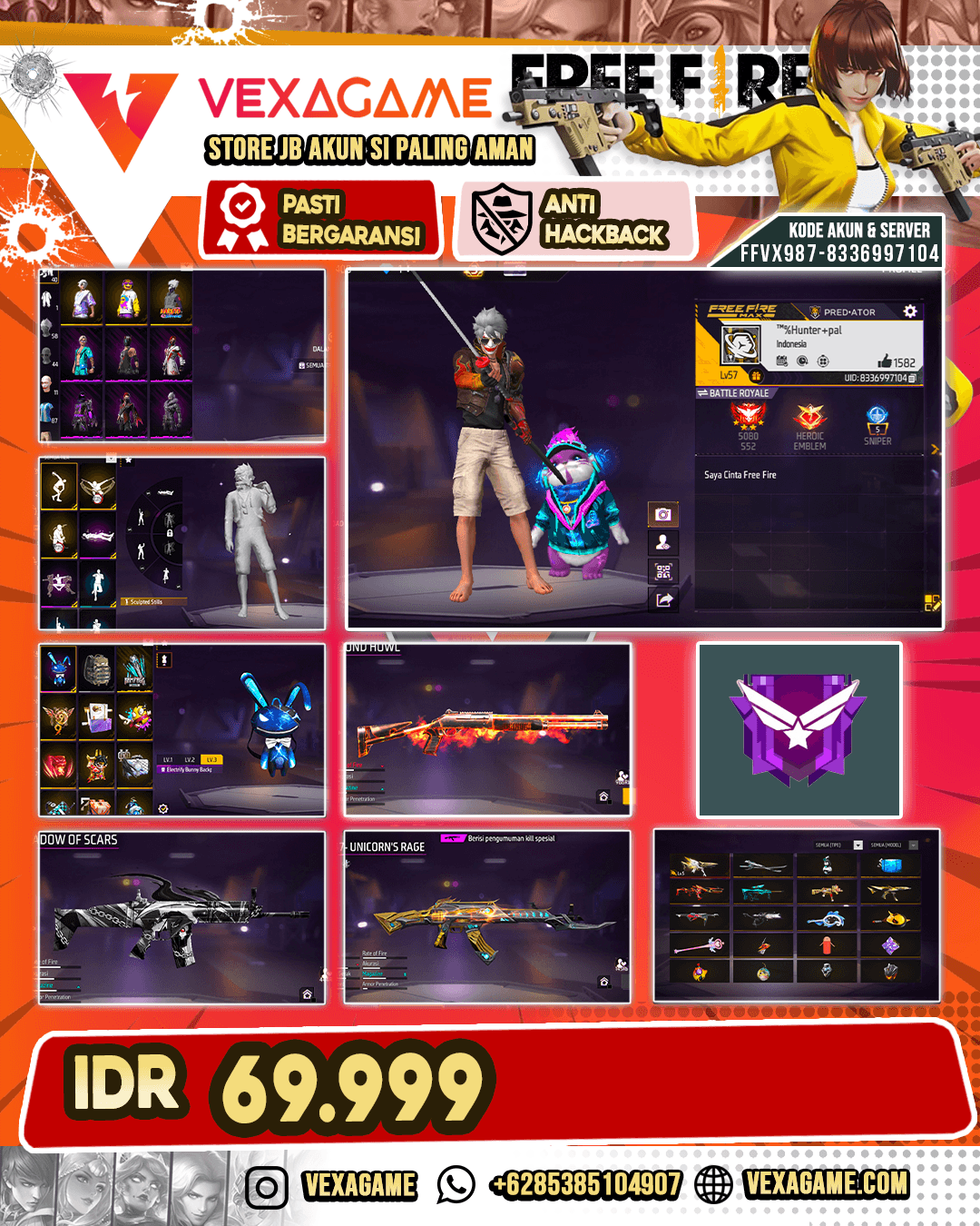 1 EVO | BUNDLE KAKASHI | KATANA | SG UNDERGORUND HOWL | M4A1 FELINE BURST |  AK47 UNICORN RAGE  | VAULT OTW 100