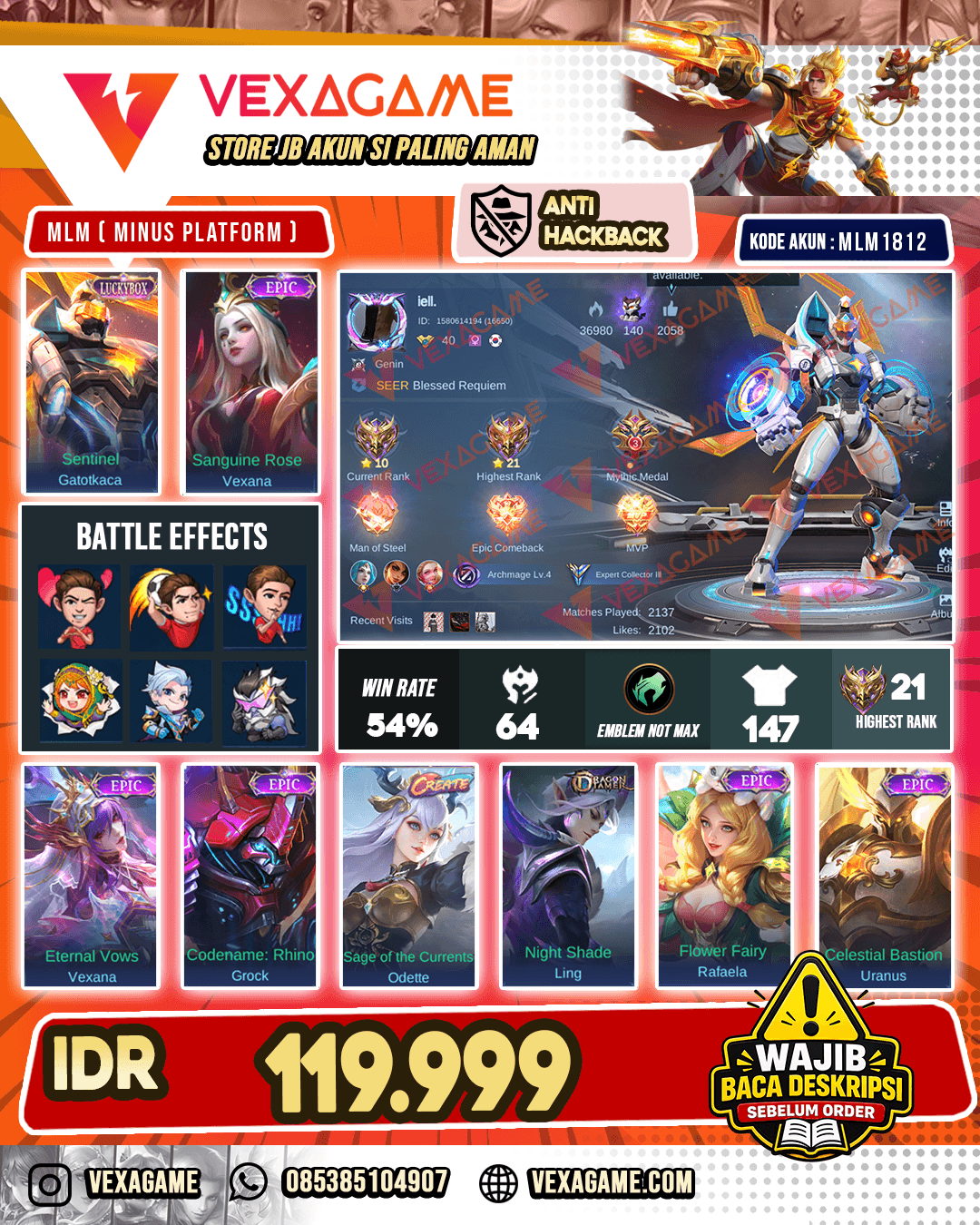 Gatotkaca Luckybox X Vexana Epic