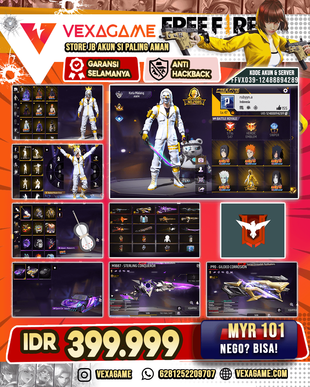 Galactic Bunny Bandit, M1887 Sterling Conqueror Lv 7, Parafal Lore Cylone Lv 2, P90 Gilded Corrosion Lv 4