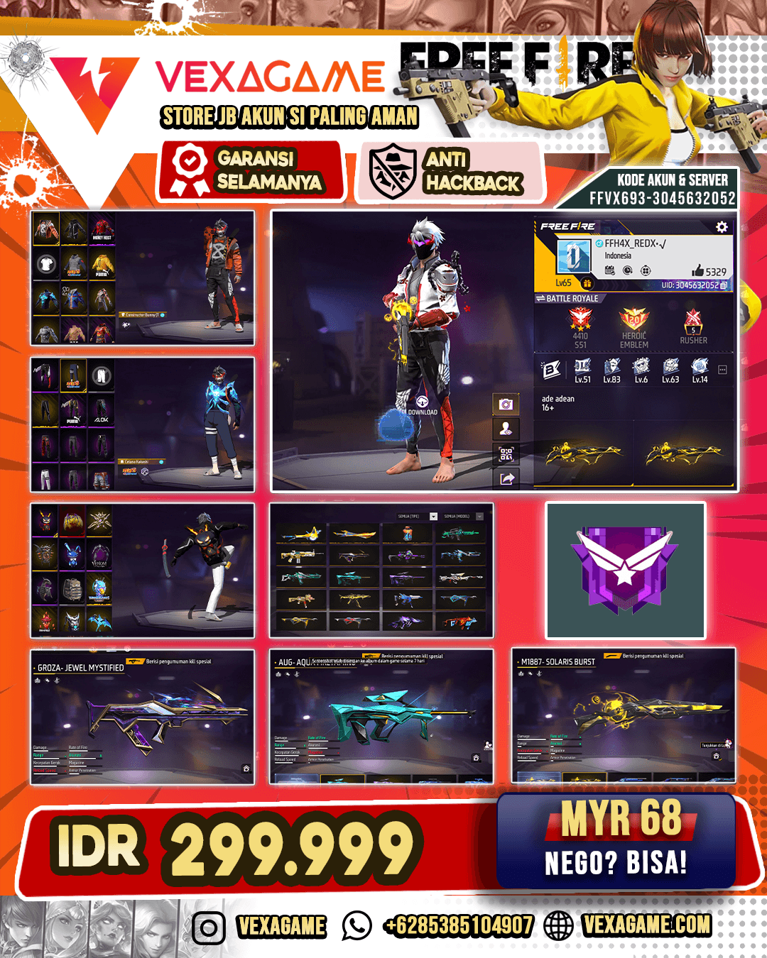 SG SOLARIS BURST | GROZA JEWEL MYSTIFIED | AN94 TSUNAMI | AUG AQUA | VAULT 350++