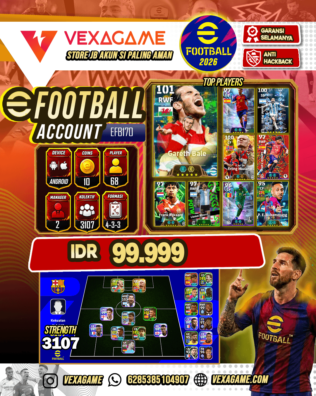 Gareth Bale, Erling Haaland, Lionel Messi, Lamine Yamal, Pierre-Emerick Aubameyang