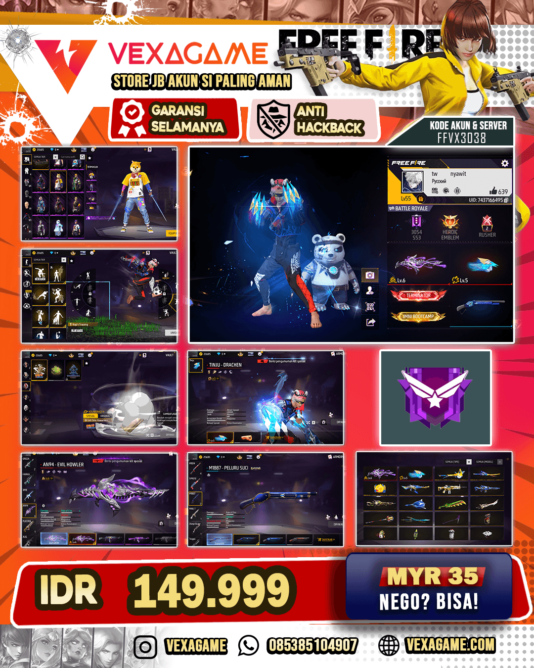 2 EVO 1 MAX 1 OTW MAX | Animasi Skill Tatsuya & Wukong On | Vault 100+