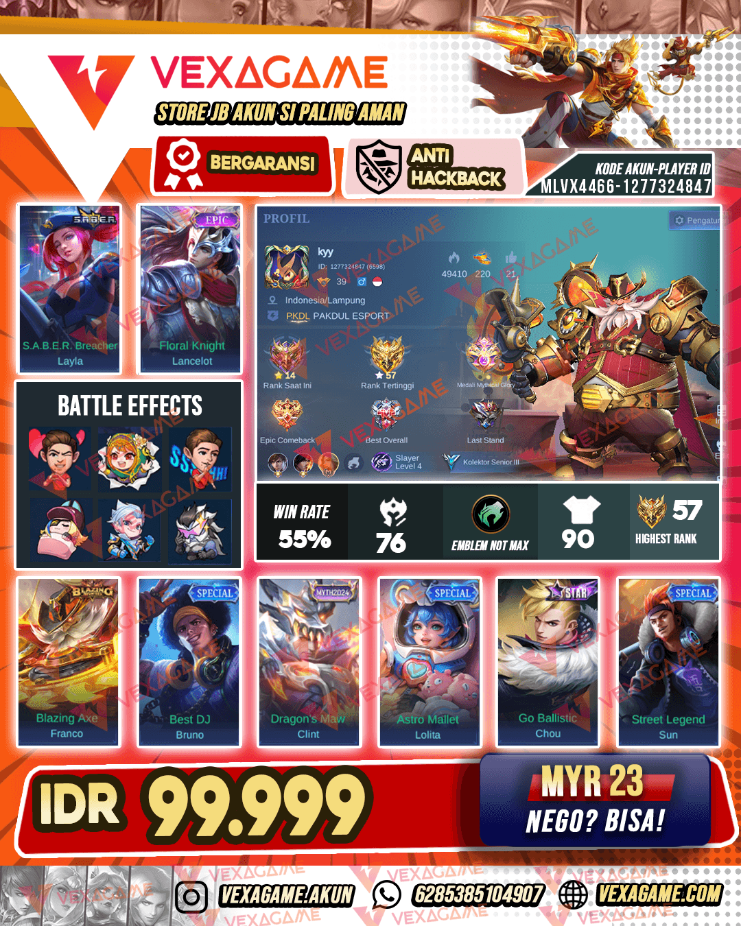 Lancelot Epic X Layla Saber