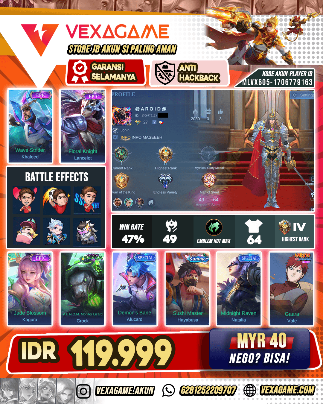 Lancelot Epic X Vale Gaara Murah