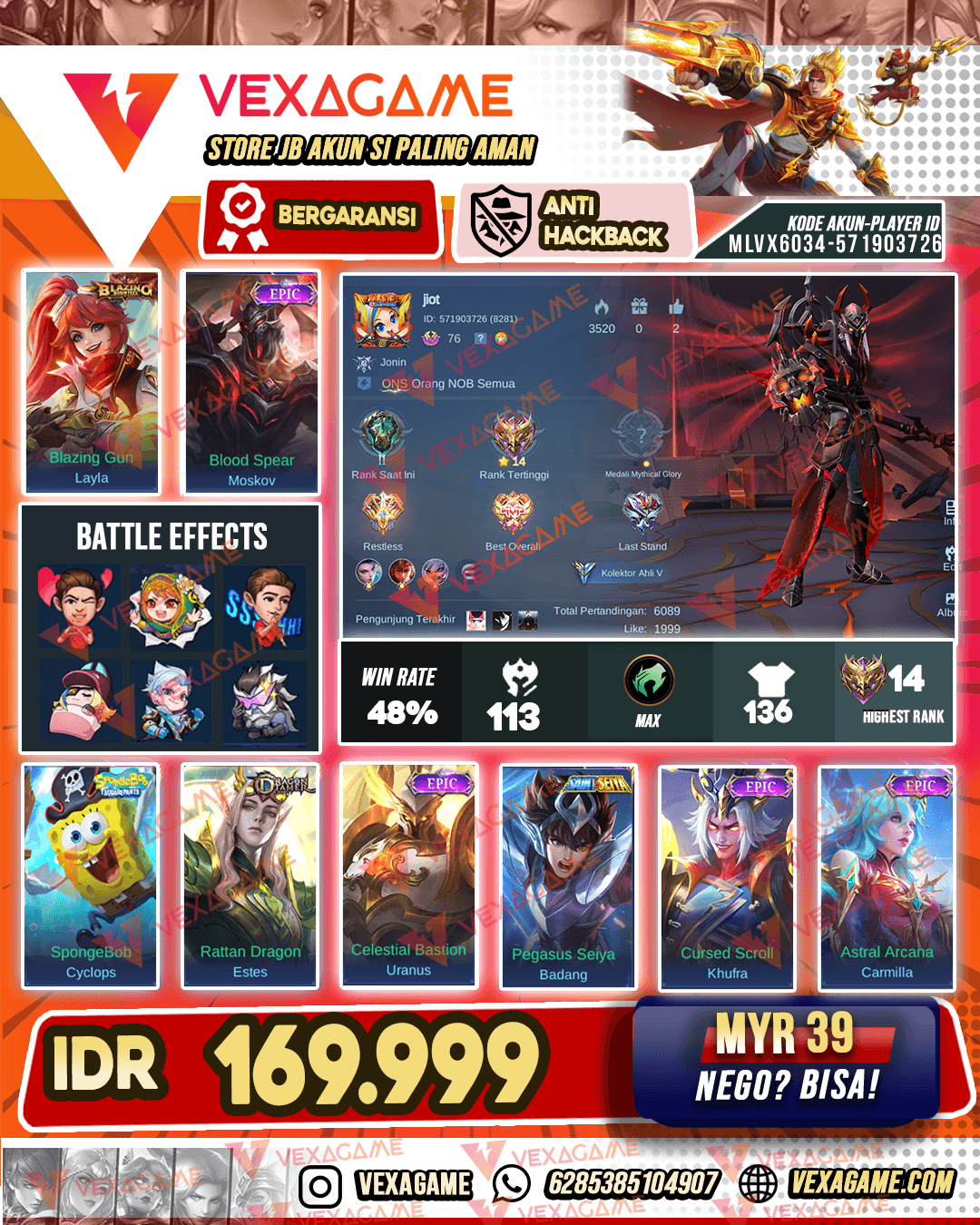 Moskov Epic | Layla Blazing | Emblem Max