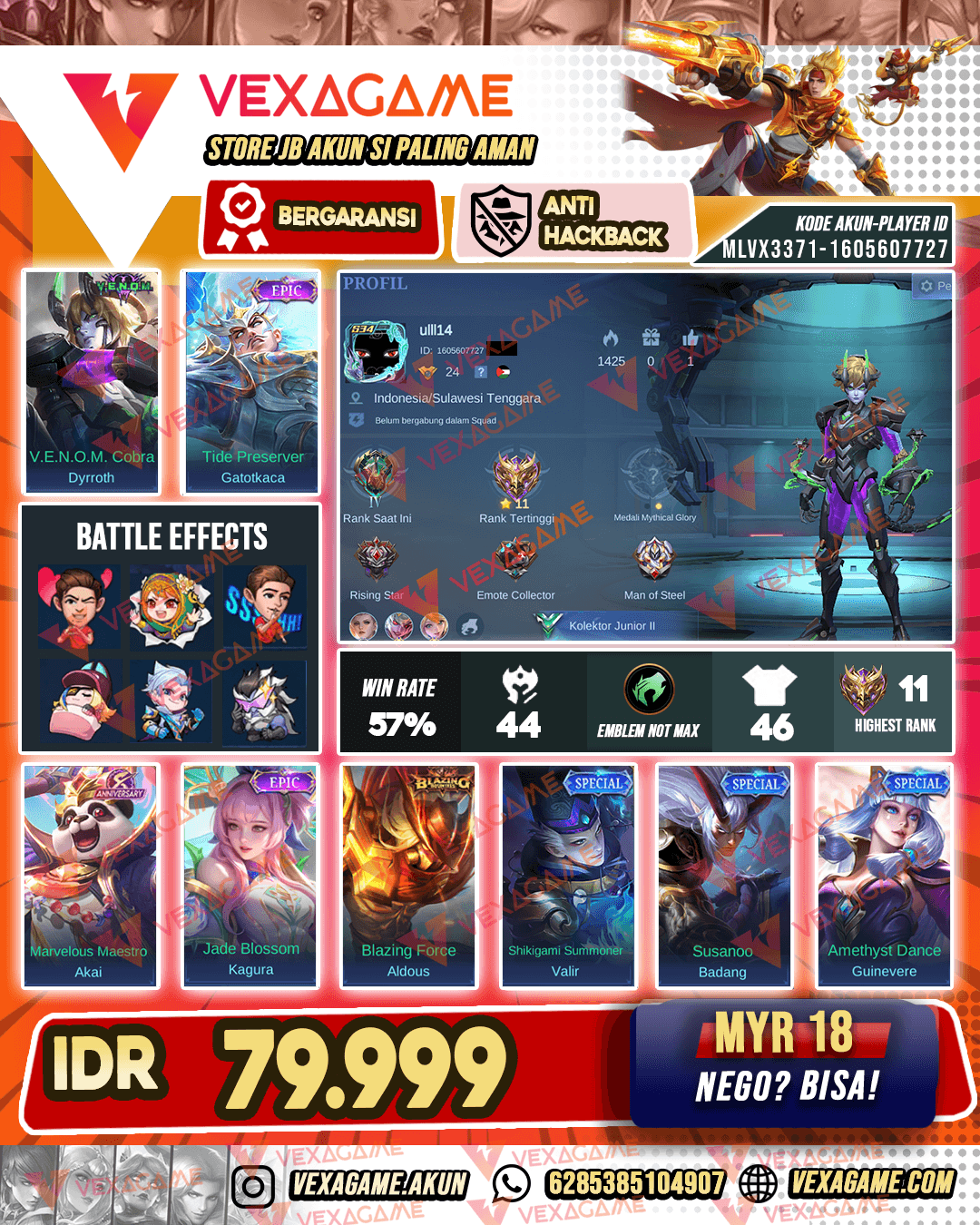 Dyrroth Venom X Gatot Kaca Epic