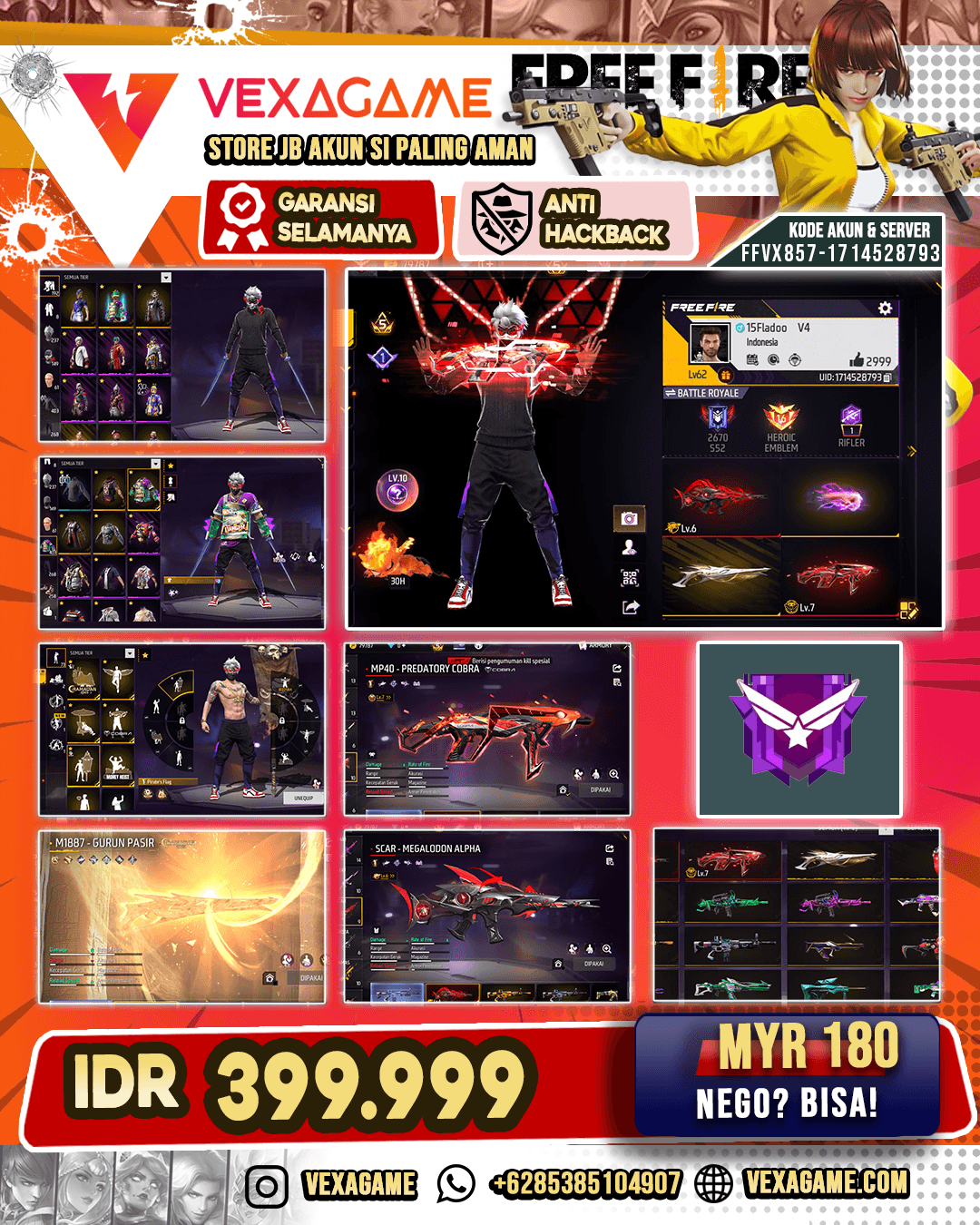 MP PREDATORY COBRA LEVEL 7 | SCAR MEGALODON ALPHA LEVEL 6 | SG GURUN | VAULT 400++