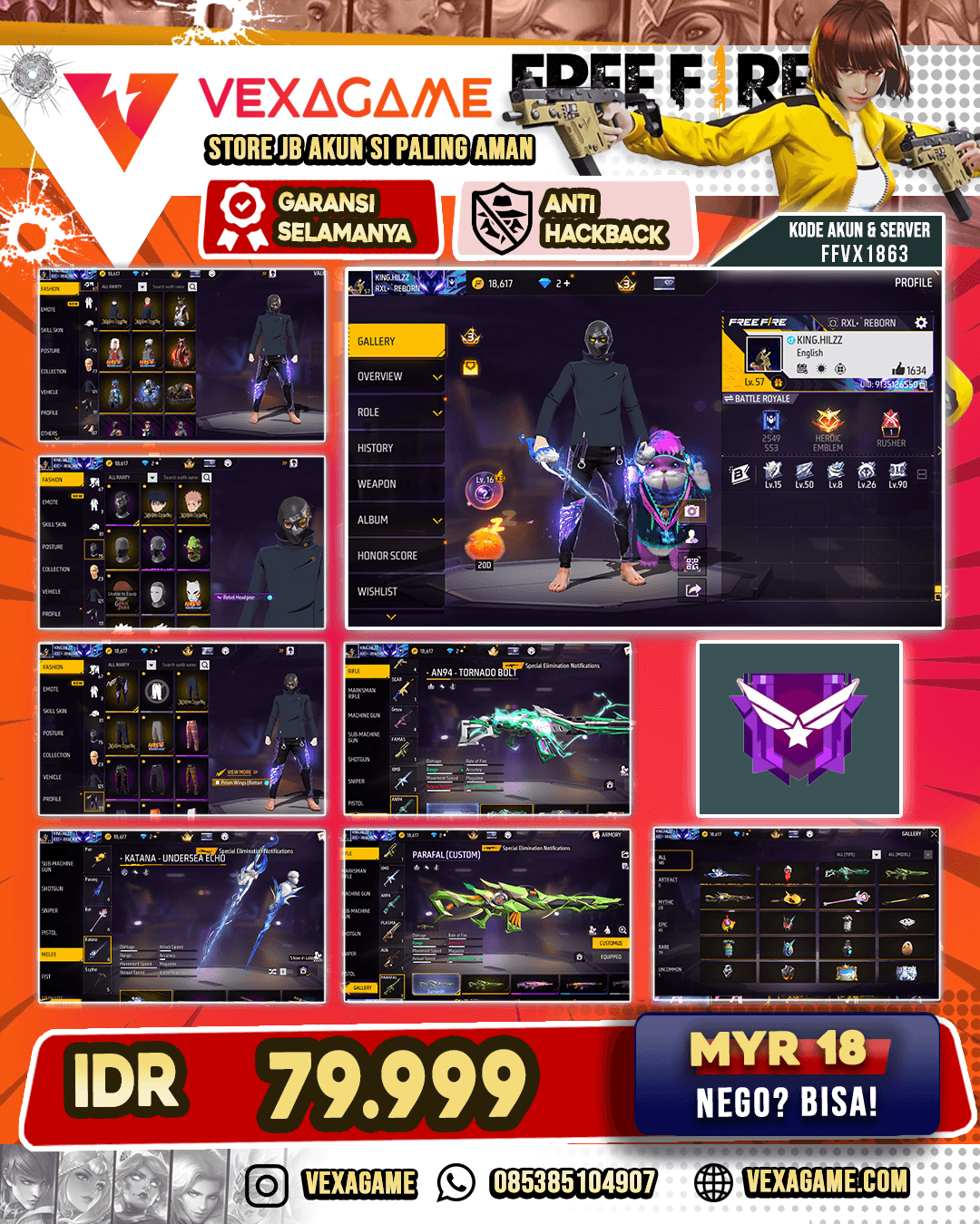 KATANA 4 RASA | M1014 CATALYSM | PARAFAL WINDRIFT | AN94 TORNADO BOLT | BUNDLE ITADORI | BUNDLE MEGUMI | BUNDLE BIG BAD WOOF | CELANA ANGEL UNGGU | VAULT 120+
