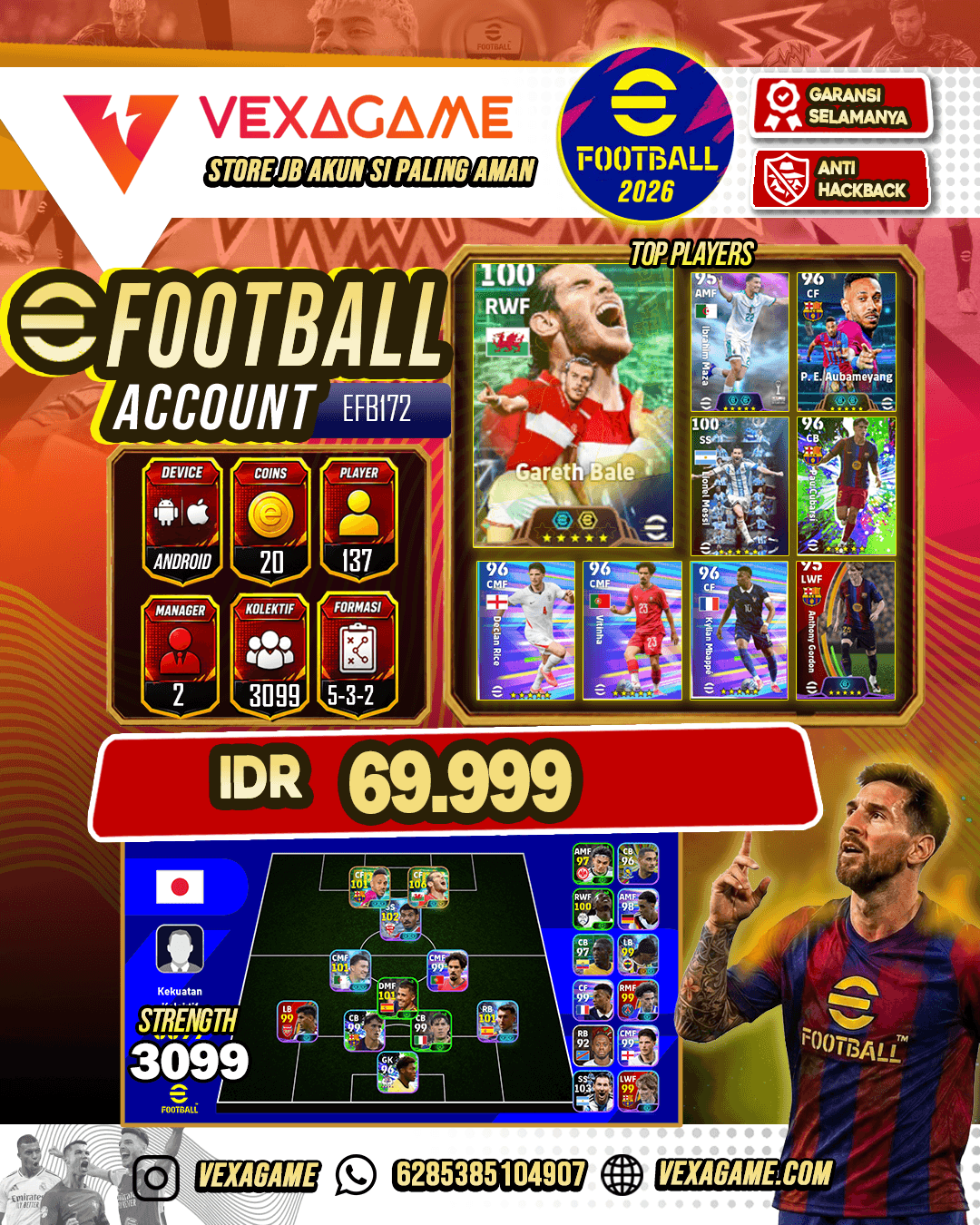 Gareth Bale, Pierre-Emerick Aubameyang, Lionel Messi, Ibrahim Maza