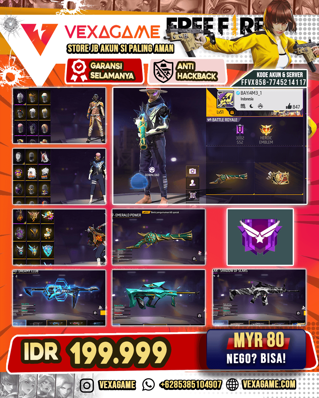 BUNDLE KAKASHI | SG TEROMPET | AQUA FIRETAMING | VAULT OTW 100