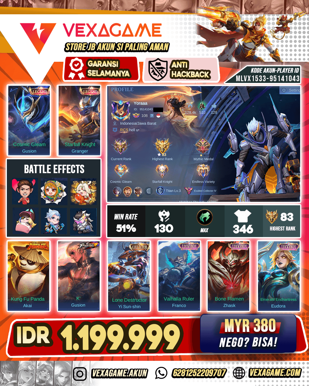 2 Legend | Gusion KOF | Akai Kungfu Panda