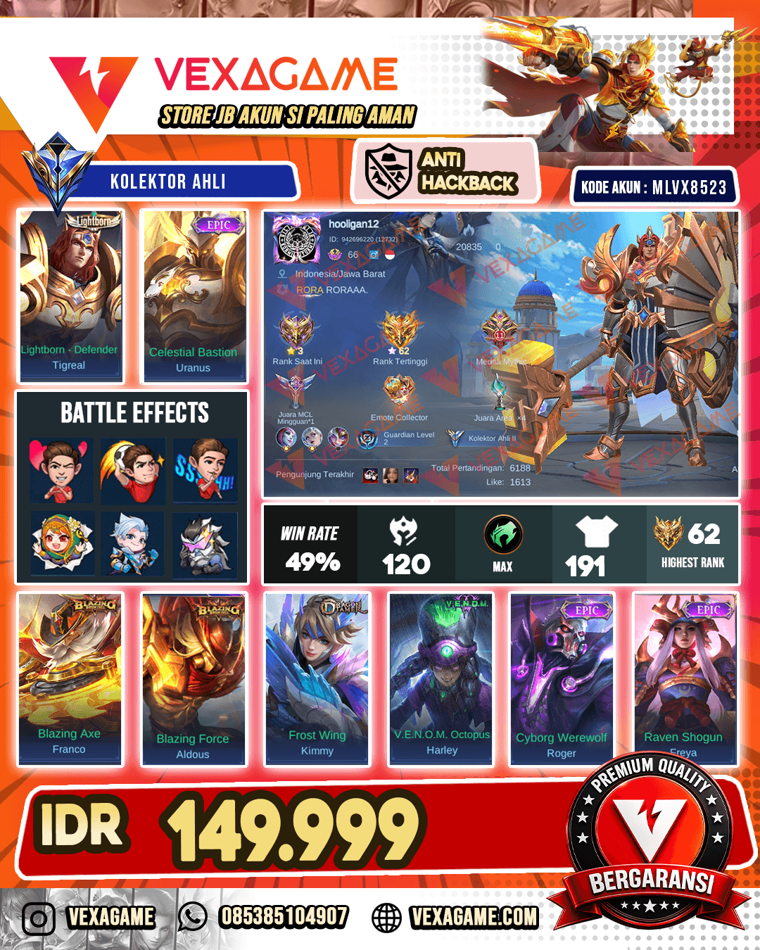 Tigreal Lightboorn | Uranus Epic