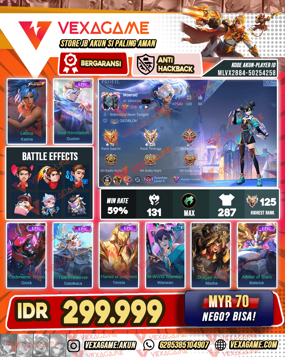 WanWan M word | Gusion Epic | Ex Immo