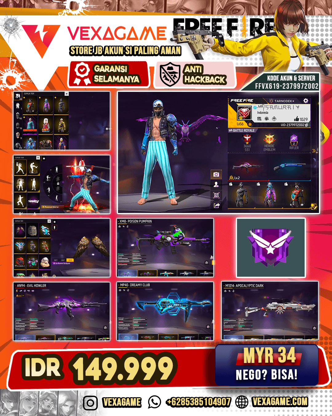 AN94 EVIL HOWLER LVL 2 | M4A1 VENOM NETHERWORLLD | SCAR EMAS | SG APOCALYPTIC DARK | MP40 BLAZING HEART | VAULT 150++