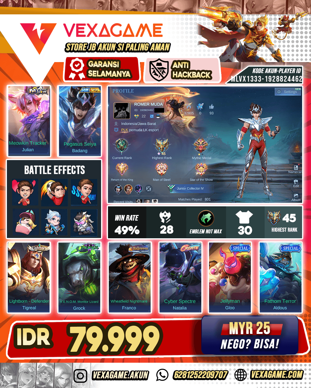 Badang Saint Seiye Akun Roam Murah