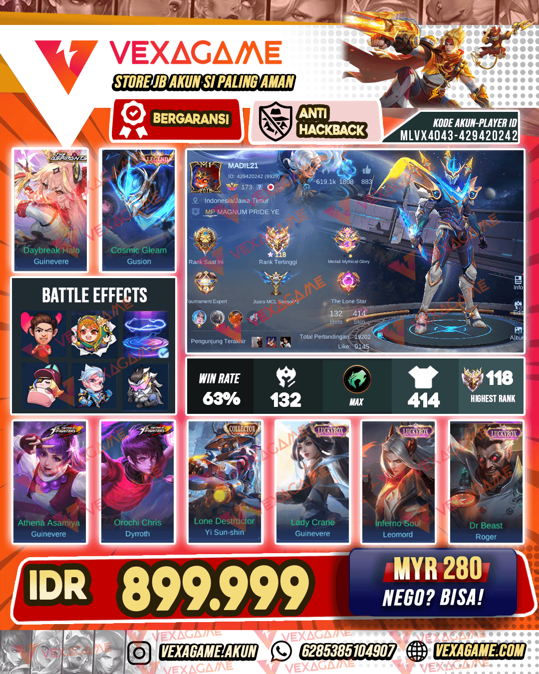 GS Legend | 3 KOF | Guinevere Asphirant | YSS CC | 7 Luckybox | FULL STUN | 8 Zodiac