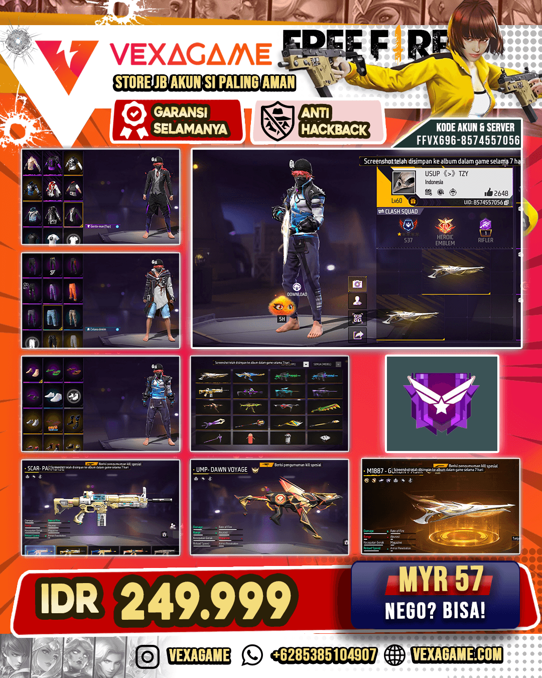 SG GURUN | AUG NEBULA SKYDARK | XM8 POISONM PUMPKIN | VAULT 130++