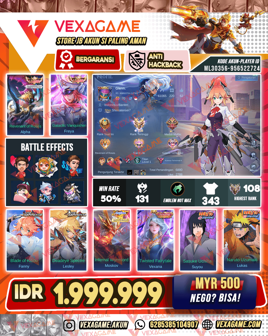 moskov All Star Tag Emas | 2 Legend | 2 Naruto | 2 Asphirant