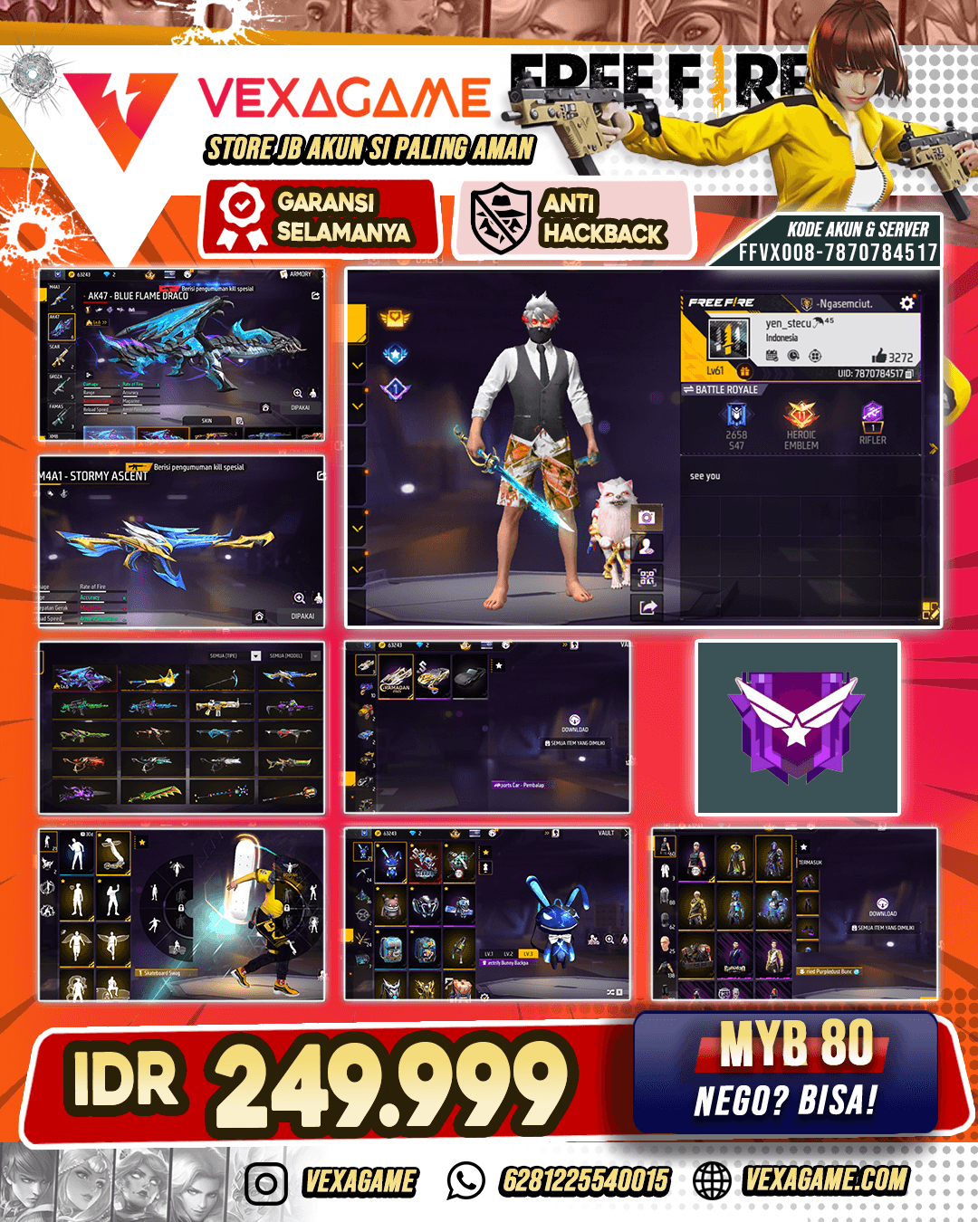 AK47 Blue Flame Draco LV 6