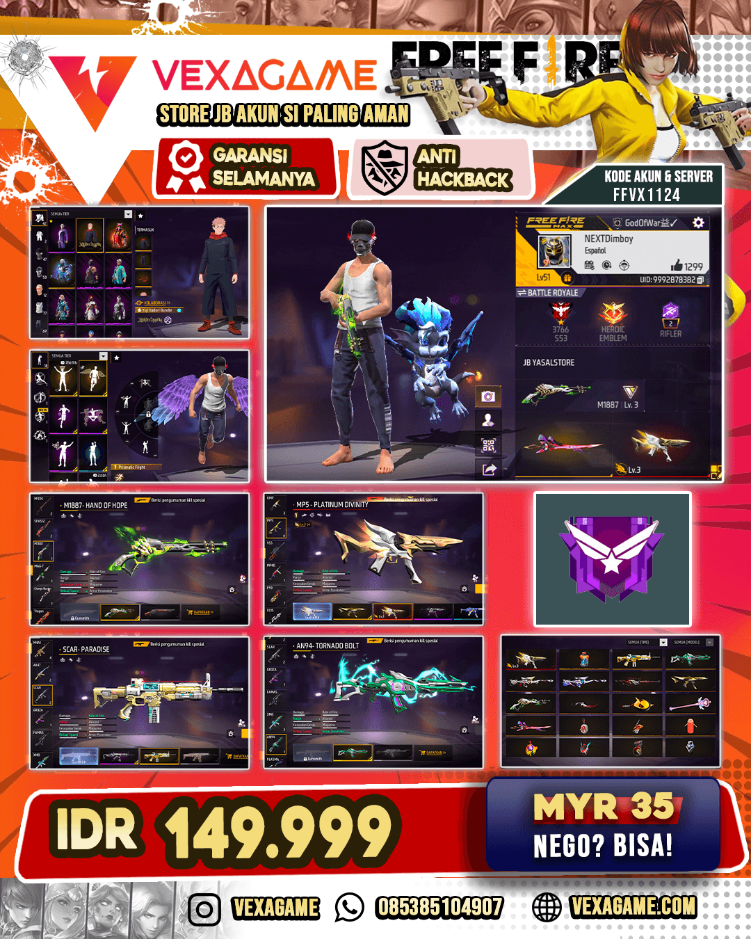 SG LUMUT | EVO MP5 | AN94 INCUBATOR | BUNDLE YUJI ITADORI | VAULT OTW 100