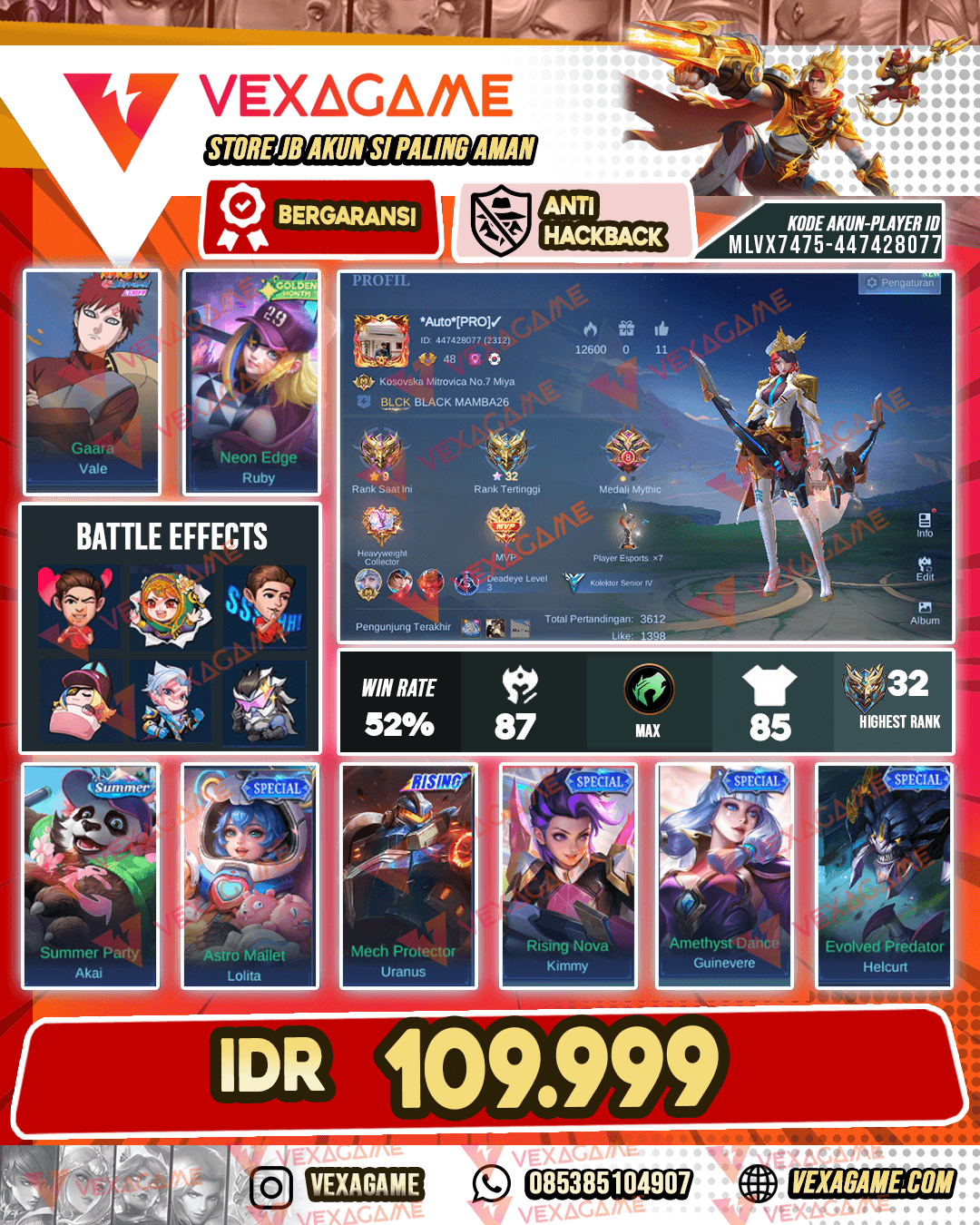 Akun Murah Harga Pelajar | Emblem MAX